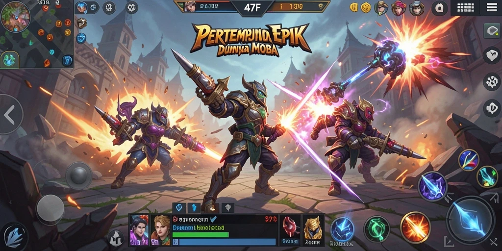 Tampilan pertarungan seru dan strategi dalam 47F.