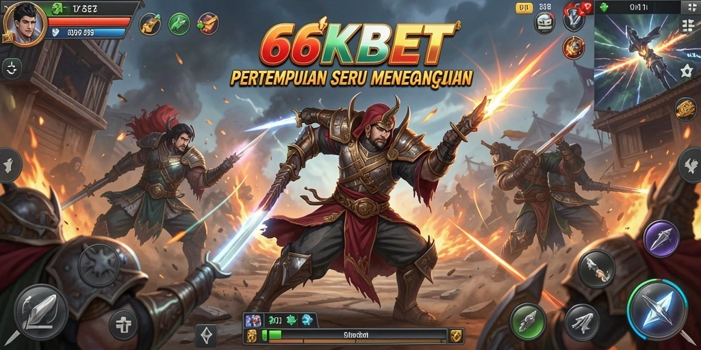 Screenshot gameplay 66KBET menampilkan aksi seru dalam pertempuran epik.