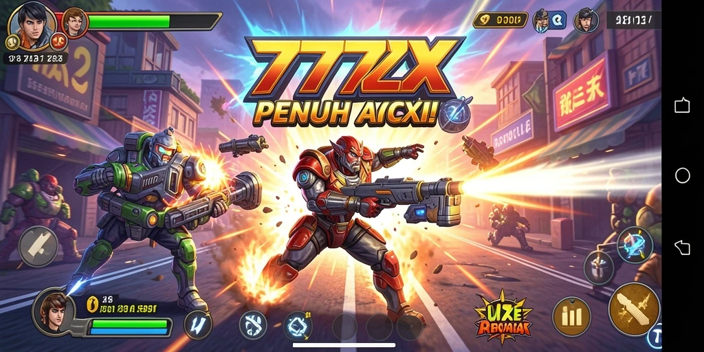 Tampilan permainan Arcade 777ZX yang penuh aksi dan warna-warni.