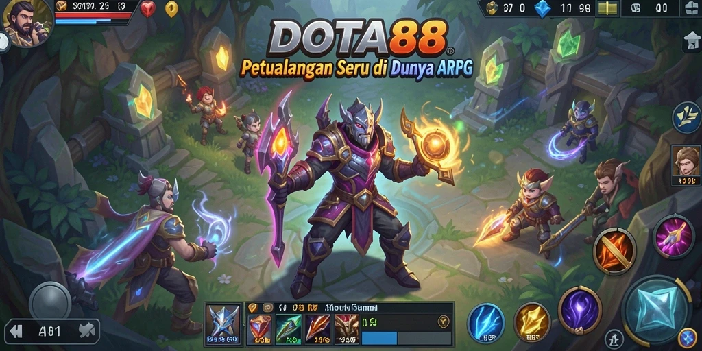 Menampilkan aksi seru dalam game ARPG DOTA88.