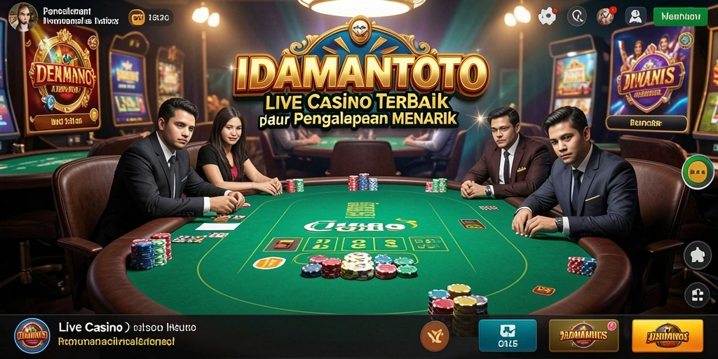 Gameplay seru di <strong>IDAMANTOTO</strong> dengan dealer langsung dan mesin slot.