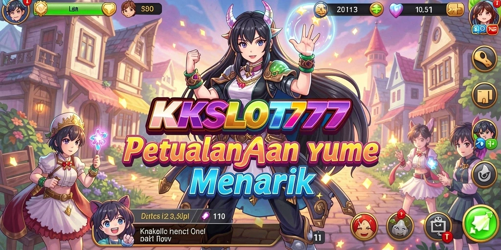 Tampilan gameplay menarik dari KKSLOT777 dengan karakter anime yang beraksi.