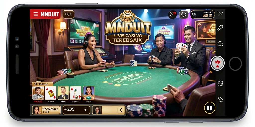 Tampilan gameplay Live Casino yang menegangkan dan interaktif di MNDUIT.