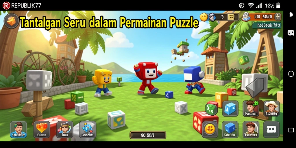 Tampilan gameplay menarik dari REPUBLIK77 dalam permainan Puzzle.