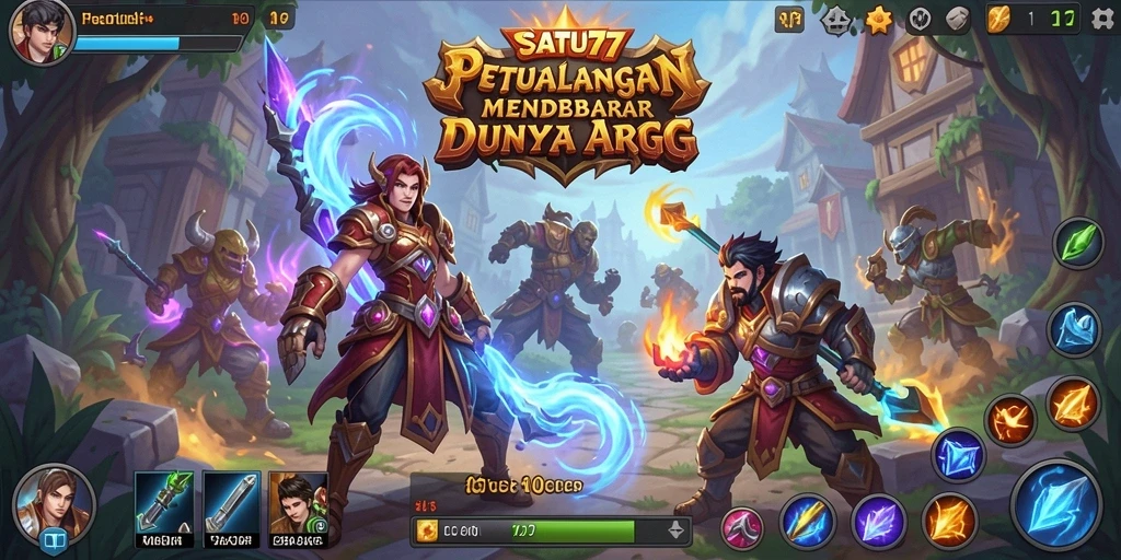 Tangkapan layar menunjukkan aksi seru dalam permainan ARPG SATU77.