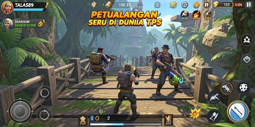 Screenshot gameplay TALAS89 dengan aksi tembak-menembak mendebarkan.
